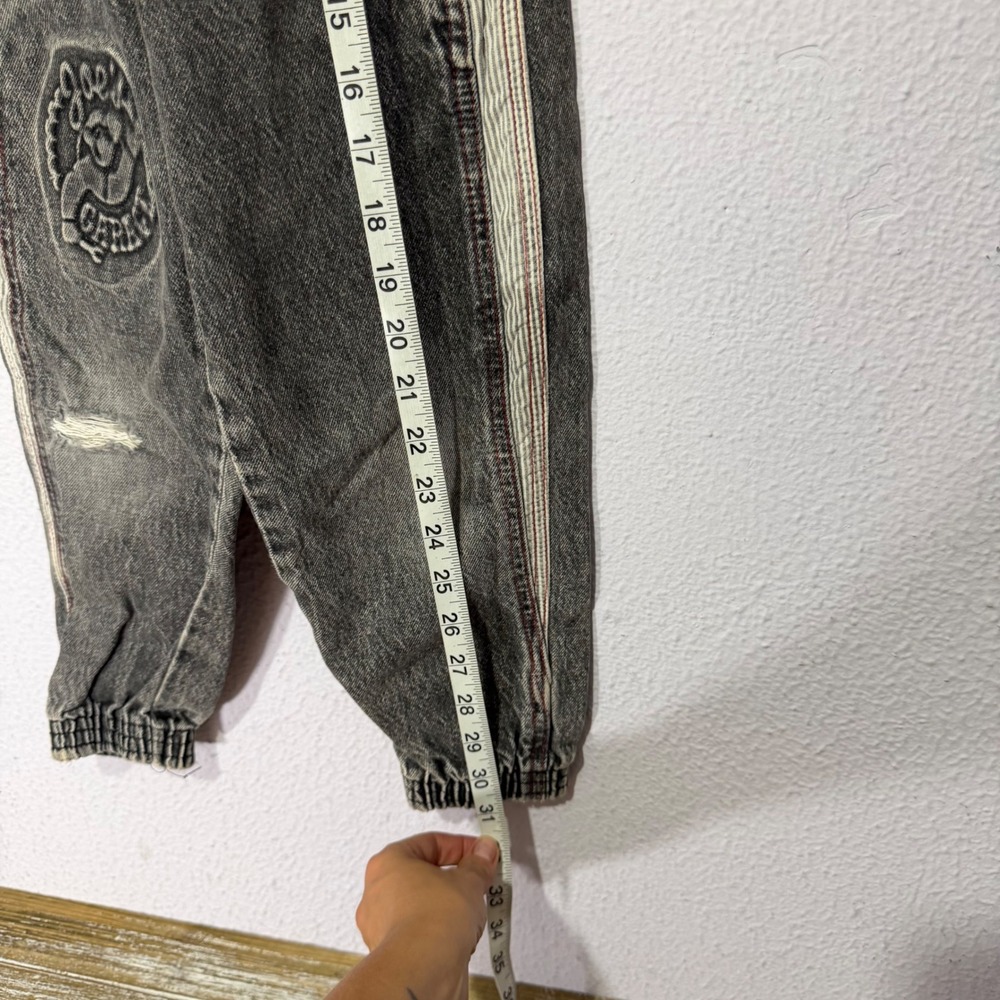 Vintage OshKosh Overalls Joe's Garage Gray Denim Kids Sz 5 Made USA Retro 90s - Picture 6 of 10